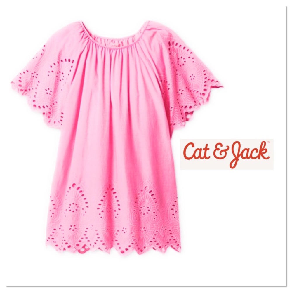 Cat & Jack Beautiful Pink Eyelet  Dress  🌸